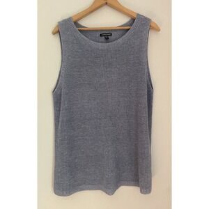 Eileen Fisher Organic Linen Knit Melange Bateau Neck Shell